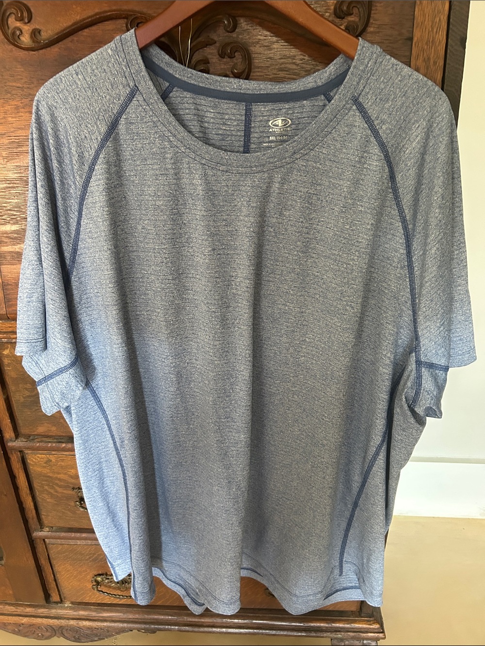 Athletic Works Heathered Light Blue Short-Sleeve Performance Tee
